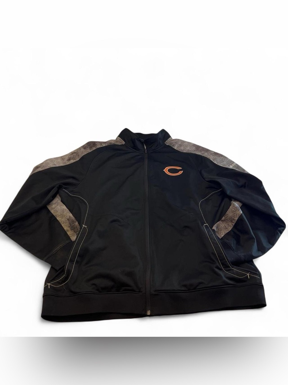 Reebok Black Performance Track Jacket with Orange Logo